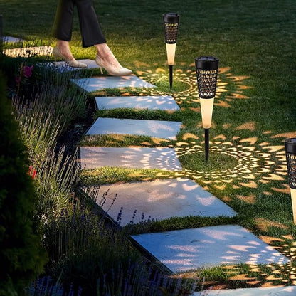 Toodour Solar Lights Outdoor Garden, 4 Pack Solar Pathway Lights Waterproof, Auto On/Off, Outdoor for Garden Yard Patio Walkway Driveway Landscapes Lawn (Warm White)