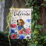 4th of July Beagle Garden Flag Red White Blue Floral Dog Yard Flags Small Memorial Independence Day Banner 12x18 Double Sided for Outside Outdoor Patriotic Decor