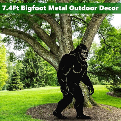7.4ft Bigfoot Metal Outdoor Decor Big Foot Sasquatch Gifts for Men/Dad/Women, Chimpanzees Silhouette Statues for Yard Art, Garden, Patio, Backyard, Forests, Lawn Decorations(Classic Style)