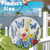 Stained Glass Window Hanging, 8 Inch Stained Glass Suncatcher Ornament, Suncatchers for Windows Hanging, Window Decor, Gift for Mothers Day, Butterfly Lover Gifts, Flower Lover Gifts