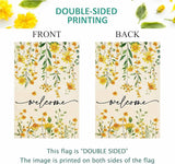 Baccessor Summer Welcome House Flag 28 x 40 Inch Floral Double Sided Daisy Funny Spring Sunflower Yard House Flag Seasonal Burlap Cute Vertical Farmhouse Yard Outdoor Decoration