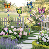 Gerrii 4 Pcs Spring Butterfly Windsock for Outside Monarch Butterfly Wind Spinner Hanging Decor Springtime Wind Twister Windmill for Yard Garden Patio Home Supply