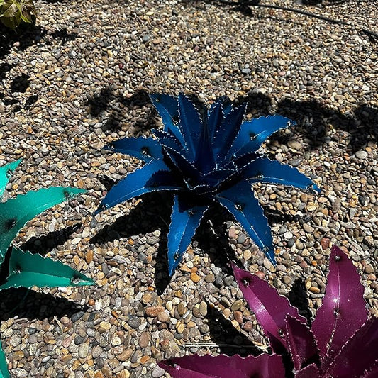 Mini Metal Agave - Garden Art (Blue)