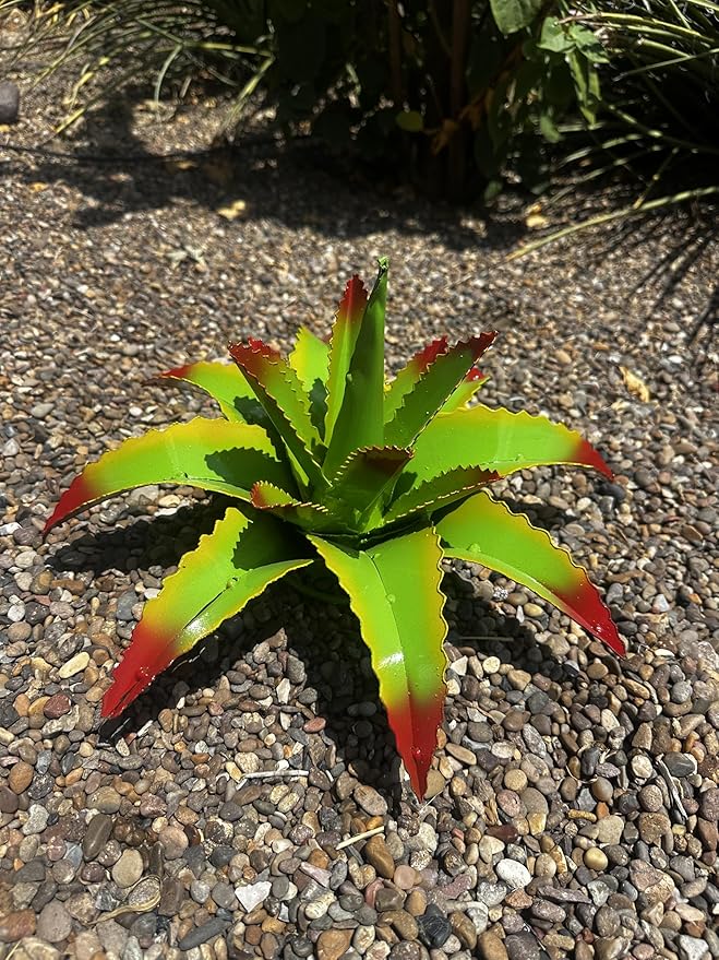 Mini Metal Agave - Garden Art (Cherry Lime)