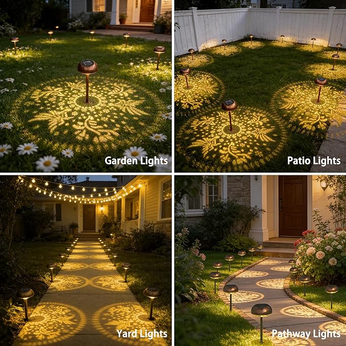 2 Pack Solar Pathway Lights Outdoor, LED Warm White Solar Garden Lights for Garden, Yard, Path, Lawn, Driveway Walkway Decor & Landscape Lighting
