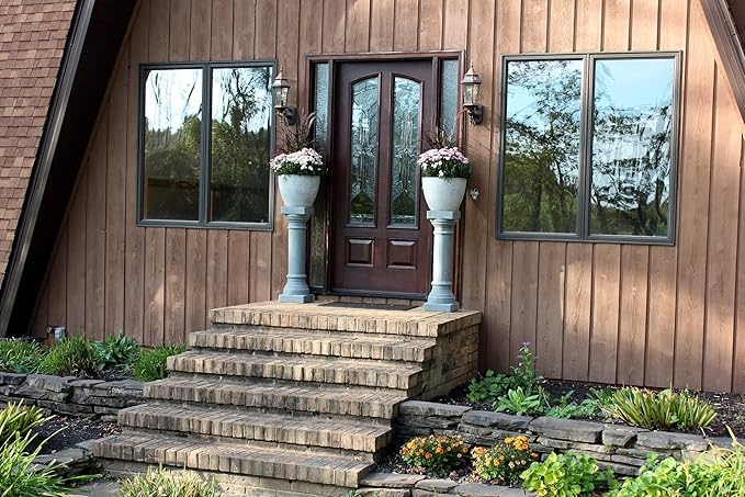 Greek Column Statue – Natural Granite Appearance – Made of Resin – Lightweight – 28” Height