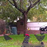 5PCS Rooster Animal Stakes, Chicken Family Garden Silhouette Yard Art, Hollow Out Animal Shape Decor for Outdoor-for Lawns Backyard 5PCS