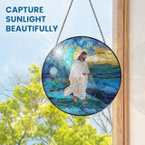 FLAGWIX Christmas Christian Gifts for Women Faith - Stained Glass Window Hanging 10 in - Catholic Religious Gifts for Women, Christian Sun Catchers Indoor for Home Garden Decor, Christmas Decorations