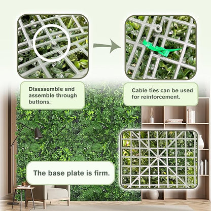 Artificial Green Boxwood Grass Wall Roll: 80"x120"(67 SQFT) UV Protected Ivy Privacy Hedge Fence Screen for Chain Link Fences Panel Indoor,Outdoor Patio Balcony & Garden Decor