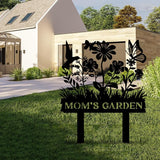 Custom Metal Garden Sign, Personalized Garden Metal Stake with Birds, Flower Garden Name Decor, Custom sign for Outside, Customized Gardening Decoration, Farmhouse Decor, Yard Art, Gift for Gardener