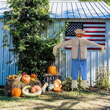 LarpGears Halloween 7.5 Feet Height Pumpkin Scary Scarecrow Ghost Decorations for Outdoor with Metal Stand Scarecrow Ghost Decor Flying Halloween Decorations for Garden and Yard