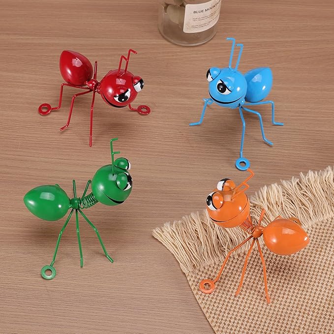 Metal Ants Set of 4 Colors Garden Decor Outdoor Sculpture Patio Decor Lawn Metal Yard Art Garden Statue Outdoor Decorative Metal Wall Art Garden Gifts Family and Garden Lovers
