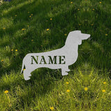 Sausage Dog Silver Metal Silhouette Garden Statue Stake Custom Weiner Dog Outdoor Yard Art Decor Memorial Remembrance Sculpture for Yard Garden Porch Lawn Grassland Park Farm Flowerpot Decor.