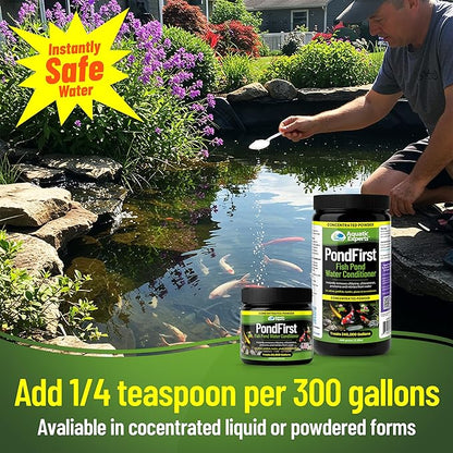 PondFirst Pond Water Conditioner - Concentrated Instant Dechlorinator for Fish Ponds, Makes Water Safe for Koi and Goldfish, Made in The USA, Aquatic Experts (Liquid - 2 Liters)