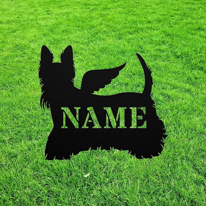 Scottish Terrier Angel Wings Statue Scottie Figurine For Garden Memorial Ornament Metal Burial Sympathy Gift Grave Marker for Yard Garden Porch Lawn Grassland Park Farm Flowerpot Decor.