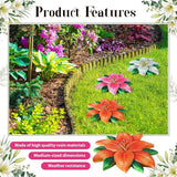 Cinnvoice 3 Pack Garden Stepping Stone Outdoor, Decorative Dimensional Resin Stepping Stones for Patio Pathway Landscaping Walkway Sculpture Yard Backyard Lawn(Lily,10 Inches)
