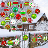Rtteri 30 Pcs Christmas Outdoor Yard Ornaments 4.9 Inch Double Sided Lawn Decorations Red Green Christmas Hanging Ornaments Plastic Holiday Decorations for Xmas Home Yard Tree Porch Decor