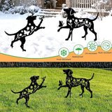 Metal Dog Garden Decor for Outside, Set of 2 Metal Dog Garden Statues,Garden Stakes Decorative for Lawn Decorations, Outdoor Decor Yard Art (15IN)