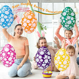 6 Pack 16 Inch Inflatable Easter Eggs Easter Blow up Egg Decor Hanging Inflatable Eggs Ornaments for Indoor Outdoor Party Yard, 6 Colors