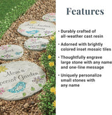Let's Make Memories Personalized Mosaic Garden Stone - for Grandma, Mom – Small Stone - Personalize Message