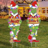 2 Pcs Large Christmas Outdoor Decorations with Metal Stakes Merry Christmas Yard Signs for Lawn, Garden Yard Decor