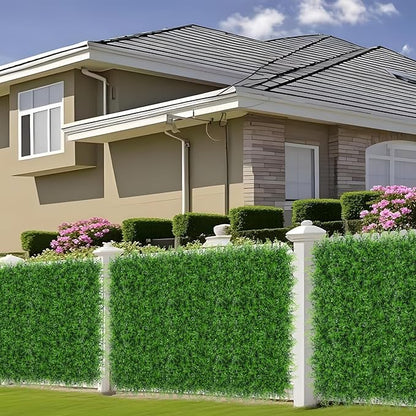 Grooy 40"x120"(33.33 SQFT) Artificial Hedge Grass Wall Roll Panels, Boxwood Panels, Greenery Wall Backdrop, UV Protected Privacy Fence Screen for Outdoor Indoor Wedding Décor