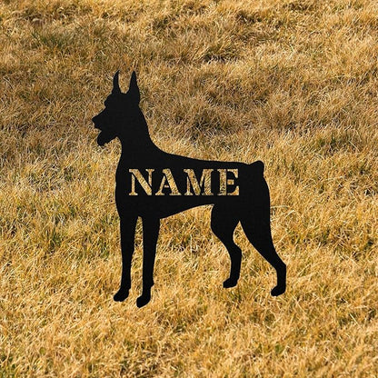 Personalized Doberman Garden Statue Stake,Custom Doberman Outdoor Yard Art Decor,Memorial Remembrance Sculpture for Yard Garden Porch Lawn Grassland Park Farm Flowerpot Decor.