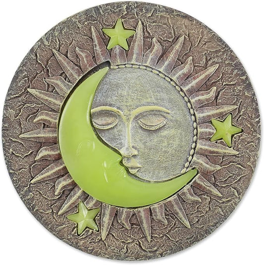 Zingz & Thingz Outdoor Garden Collection Colorful Stepping Stone, 10.25x10.25x0.5, Sun & Moon