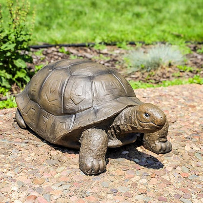 Sunnydaze Talia the Garden Turtle Statue - Turtle Garden Decor for Yard, Lawn, Patio Decor – 29" x 15" Durable Reinforced Glass Fiber - Gift Idea