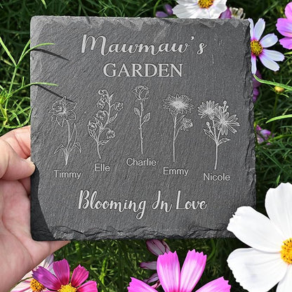 Personalized Garden Stone, Birth Flower Gifts, Custom Birth Month Flower, Mothers Day Presents, Gifts for Her, Mawmaw & Mom