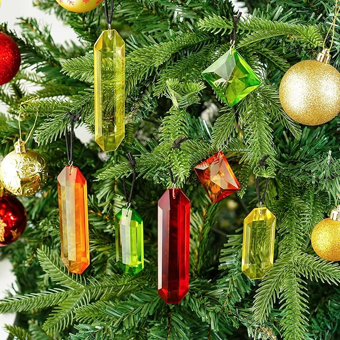 HDCRYSTALGIFTS 7PCS Crystal Prisms Suncatcher for Window Hanging, Rainbow Sun Catchers Indoor Window, Home Garden Thanksgivng Day Christmas Decorations (Season Design)