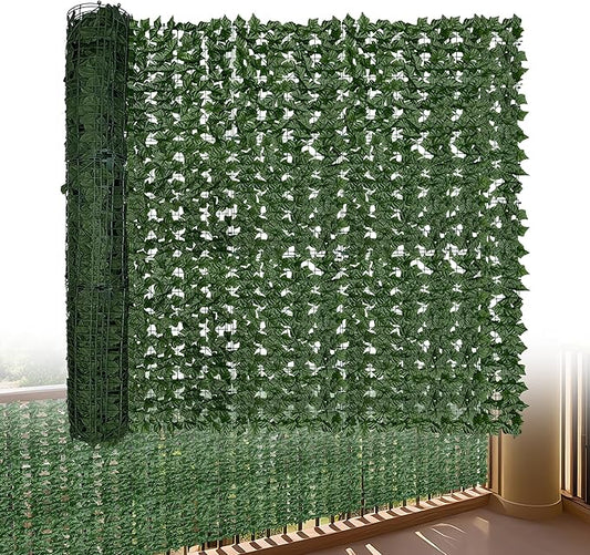 Artificial Ivy Privacy Fence Screen: 72"x 144" (72 Sqft) Anti-Ultraviolet Artificial Hedge Grass Wall, Used for Indoor and Outdoor Green Background, Garden Greening Decoration