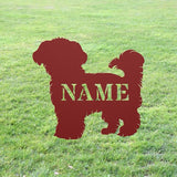 Custom Maltipoo Red Yard Statue Stake,Custom Maltipoo Dog Outdoor Garden Art Decor,Memorial Remembrance Sculpture for Yard Garden Porch Lawn Grassland Park Farm Flowerpot Decor.