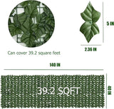 Artificial Ivy Privacy Fence Screen: 40"x 140"(39.2 SQFT) UV-Anti Faux Hedge Fence and Fake Ivy Vine Leaf Wall Panels for Indoor&Outdoor Green Backdrop, Garden Greenery Decor