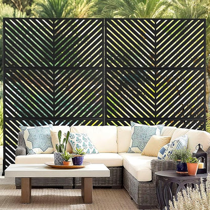 Outdoor Privacy Screen,72" H×47" W Metal Privacy Screen, Freestanding Privacy Fence Panels for Patio