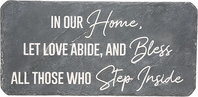 Pavilion Gift Company 25300 Our Home-16" x 7.75" Garden Stone, Gray, White
