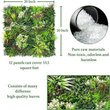 ODTORY Artificial Plant Wall Panels: 20"×20" 12P UV-Anti Faux Grass Wall Backdrop Boxwood Ivy Fence Privacy Screen Fake Greenery Leaf Hedge for Outdoor,Indoor,Garden,Backyard and Home Decor