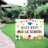 5th Grade Grad Yard Sign - Class of 2026 Elementary Graduate Lawn Sign with Stake Next Stop Middle School Congrats Graduation Waterproof Party Decorations Favors for Outdoor Garden Photo Booth Props