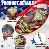 Leinuosen 250 Anniversary of Stained Glass Suncatcher 250th Anniversary Hanging Decoration 1776-2026 Us Window Stained Ornament for Patriotic People American Independence Freedom Day Gift Decoration
