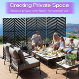 MTART Metal Privacy Screen 72" H x 47.2" Decorative Outdoor Privacy Screen Privacy Panel with Stand for Balcony Deck Patio Lawn Garden, Privacy Fence (Black-Arrow)