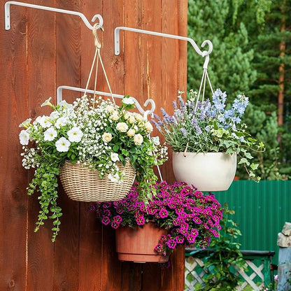 Aidoclip 2PCS Wall Mounted Plant Hanger, Indoor/Outdoor Decorative Hook for Hanging Plants, Windchime, Baskets – Rustic Iron Plant Holder, Ideal Wall Décor, Ceiling Hooks for Indoor Garden- (12in)