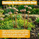 Mushroom Garden Plant Stakes – 2pcs Metal Statue Decor, Rust-Proof Iron Ground Ornament, Decorative Art Accessories for Outdoor Patio Lawn Yard, Flower Pot, Potted Plants, Indoor Gardeners Gift Lovers