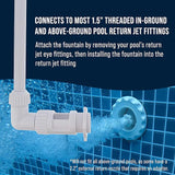 U.S. Pool Supply Swimming Pool Waterfall Spray Fountain - Adjustable Sprinkle Distance, Pool Spray Aerator Cools Water Temperature - In-Ground & Above-Ground Pools, Ponds, Fun Outdoor Yard Decoration