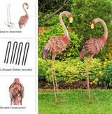 Pure Garden Flamingo Garden Statues Set of 2-28 and 31-Inch-Tall Pink Flamingos for Yard or Lawn Decor - Outdoor Garden Decor for Outside - Lawn Ornaments and Statues for Patio, Pond, or Backyard
