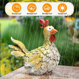Outdoor Farmhouse Funny Chicken Statues Garden Cute Chicken Decorations Resin Animal Figurines Hen Yard Art Sculpture for Farm, Garden, Patio, Lawn, Outside Home Hen Decor