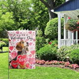 Beagle Valentine Garden Flag Valentines Day Flags for Outside 12x18 Double Sided Small Yard Flags Dog Valentine's Day Decor Outdoor Lawn Valentines Banners Front Porch
