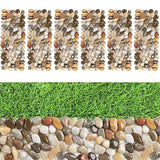 River Rock Stepping Stones Outdoor for Garden Walkway, 6 Pcs 16" L x 6" W Rectangle Shape Paver Step Stones Polished Pebble River Stone Mat for Yard Lawn Patio Pathway Walk Way - Multi-color