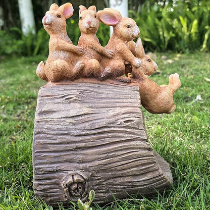 Decorative Gutter Downspout Extensions Statue,3" x 4" Downspout Extension Sculpture,Rabbit Decorative Rain Gutter Downspout Extension Figurine Decor Sculpture for Lawn Yard