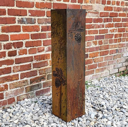 Pinecone Garden Column - Garden Decor - Garden Statue - Well Cover - Landscape Light Cover - Utility Box Cover - Outdoor Furniture and Decor (48" T x 11" W x 11" D)