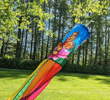Madrona Brands Butterfly Windsock | Durable Outside Hanging Wind Decoration | Yard, Patio, Porch | 60 Inch